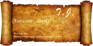 Turczer Jenő névjegykártya